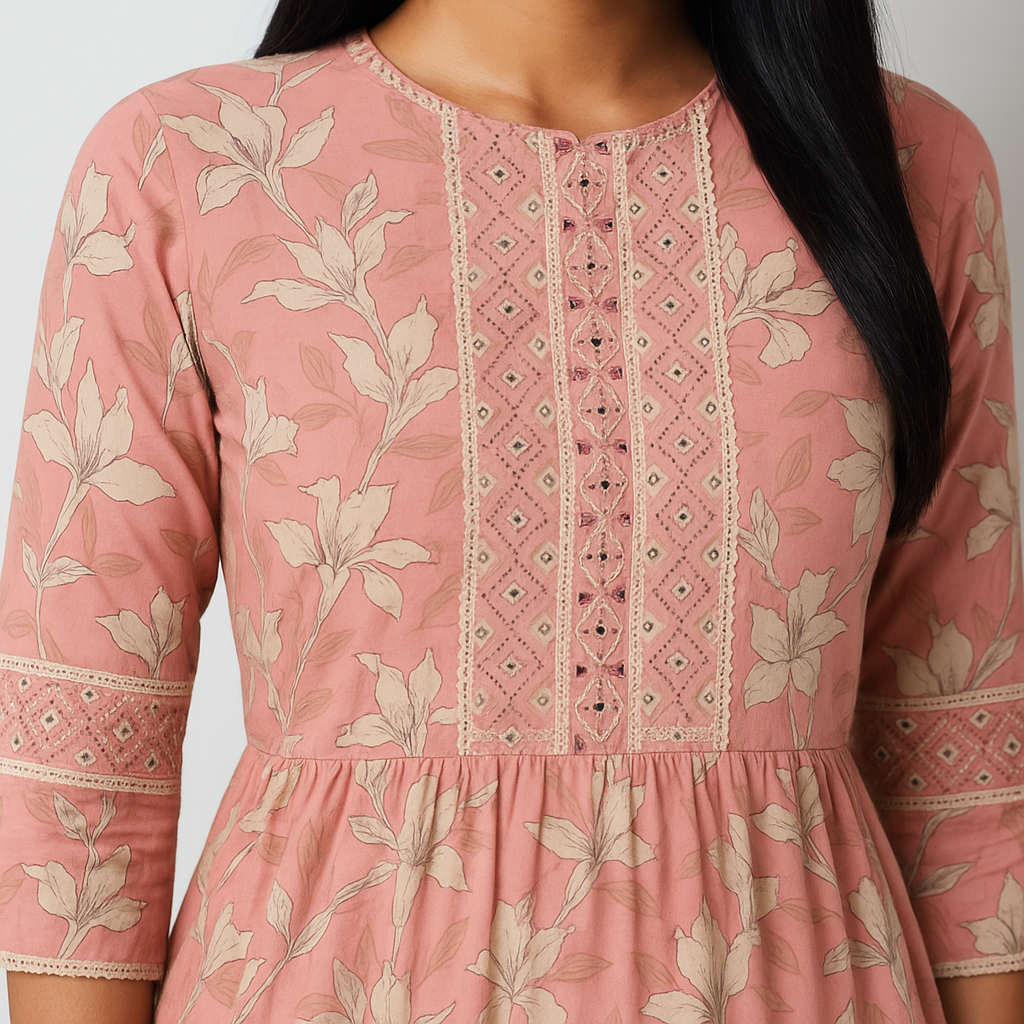 Flare Fit Printed Kurta With Pant With Dupatta Set