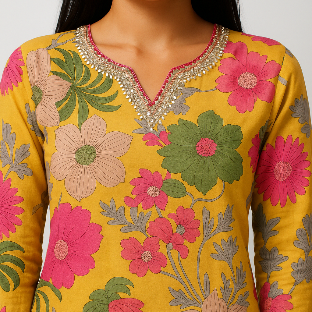 Straight Fit Printed Kurta With Pant With Dupatta Set