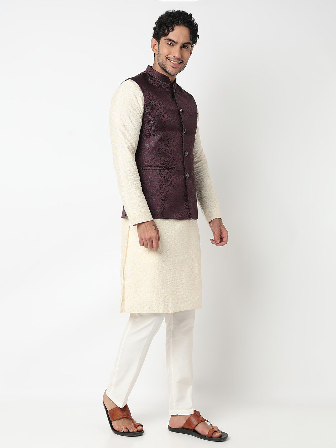 Jacquard Straight Ethnic Jacket