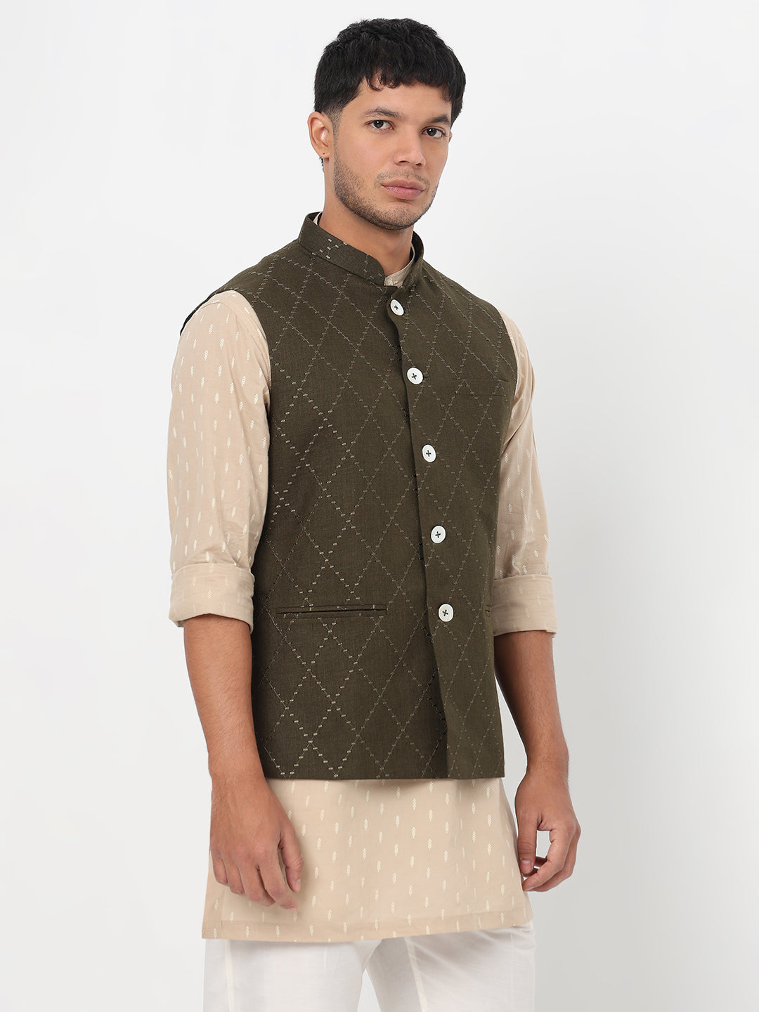 Woven Embroidered Straight Jacket