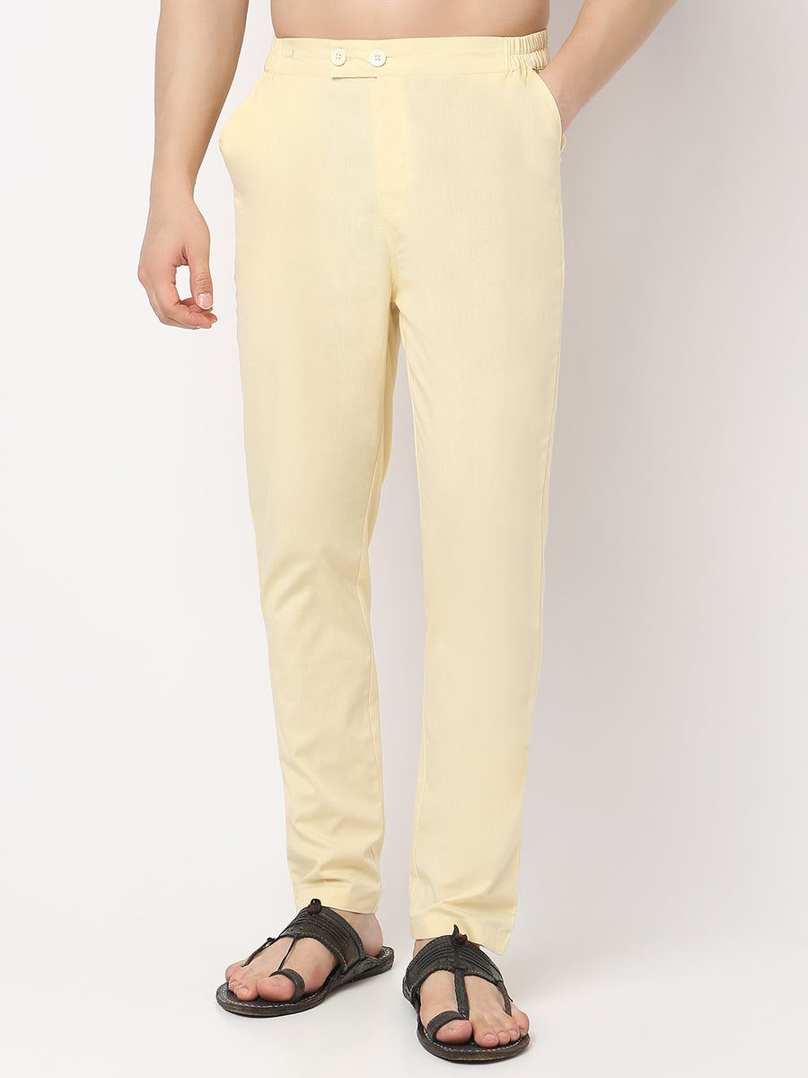 Slim Fit Solid Ankle Length Pants