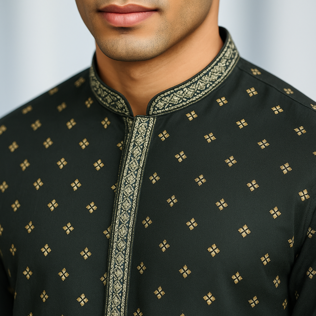 Regular Fit Jacquard Kurta