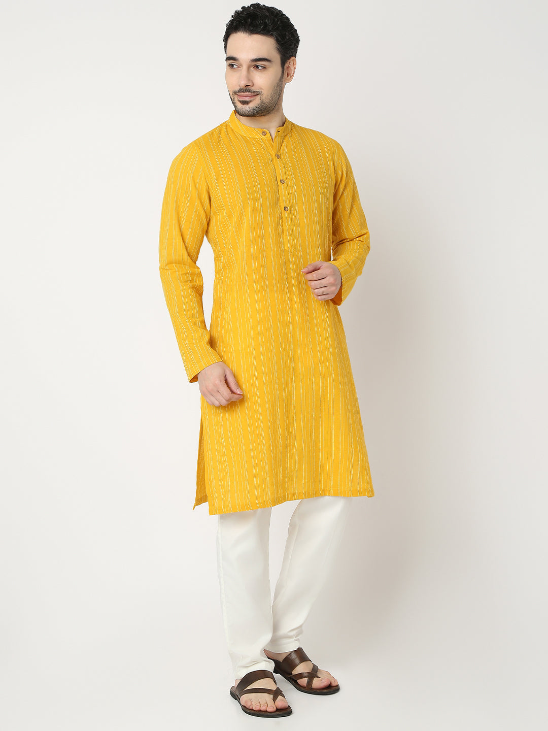 Straight Fit Printed Full Sleeve Kurta