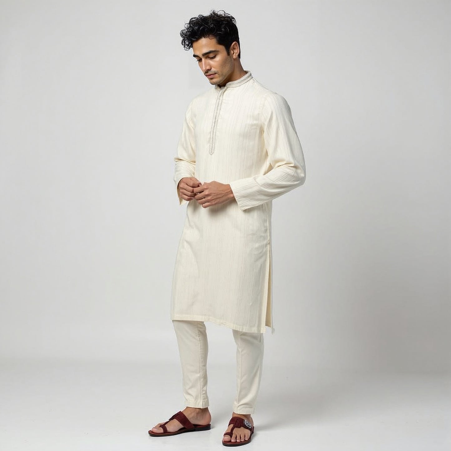 Striped Straight Long Kurta