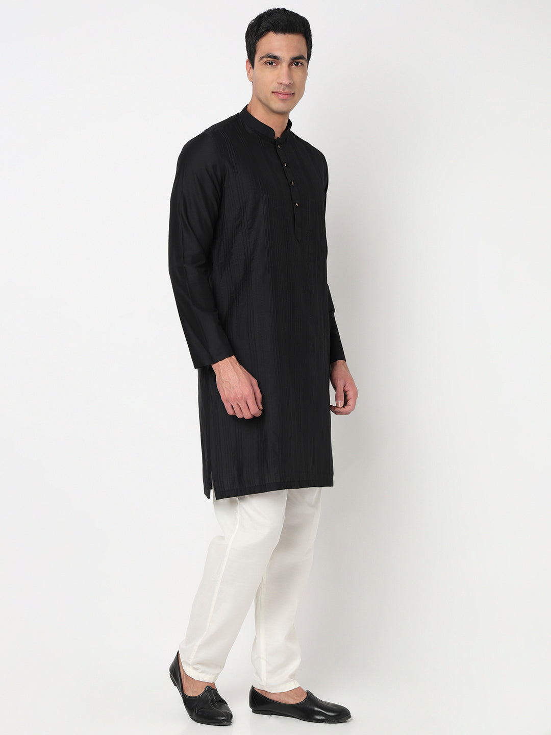 Pintucks Straight Long Kurta