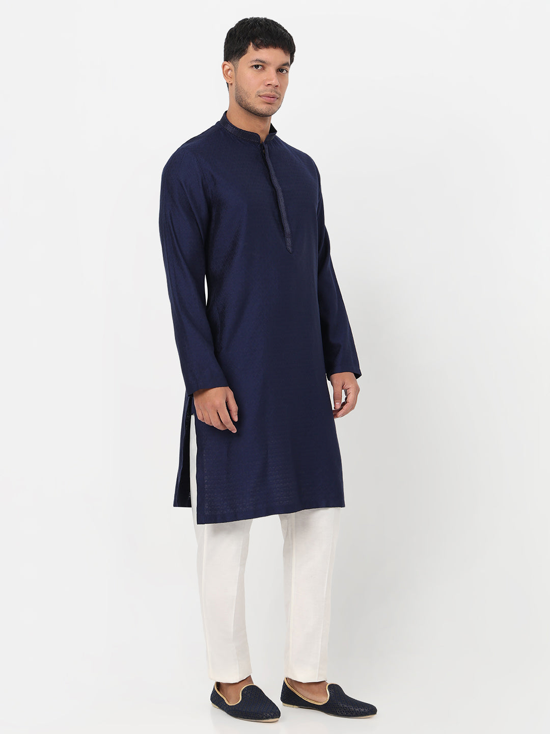 Jacquard Straight Long Kurta