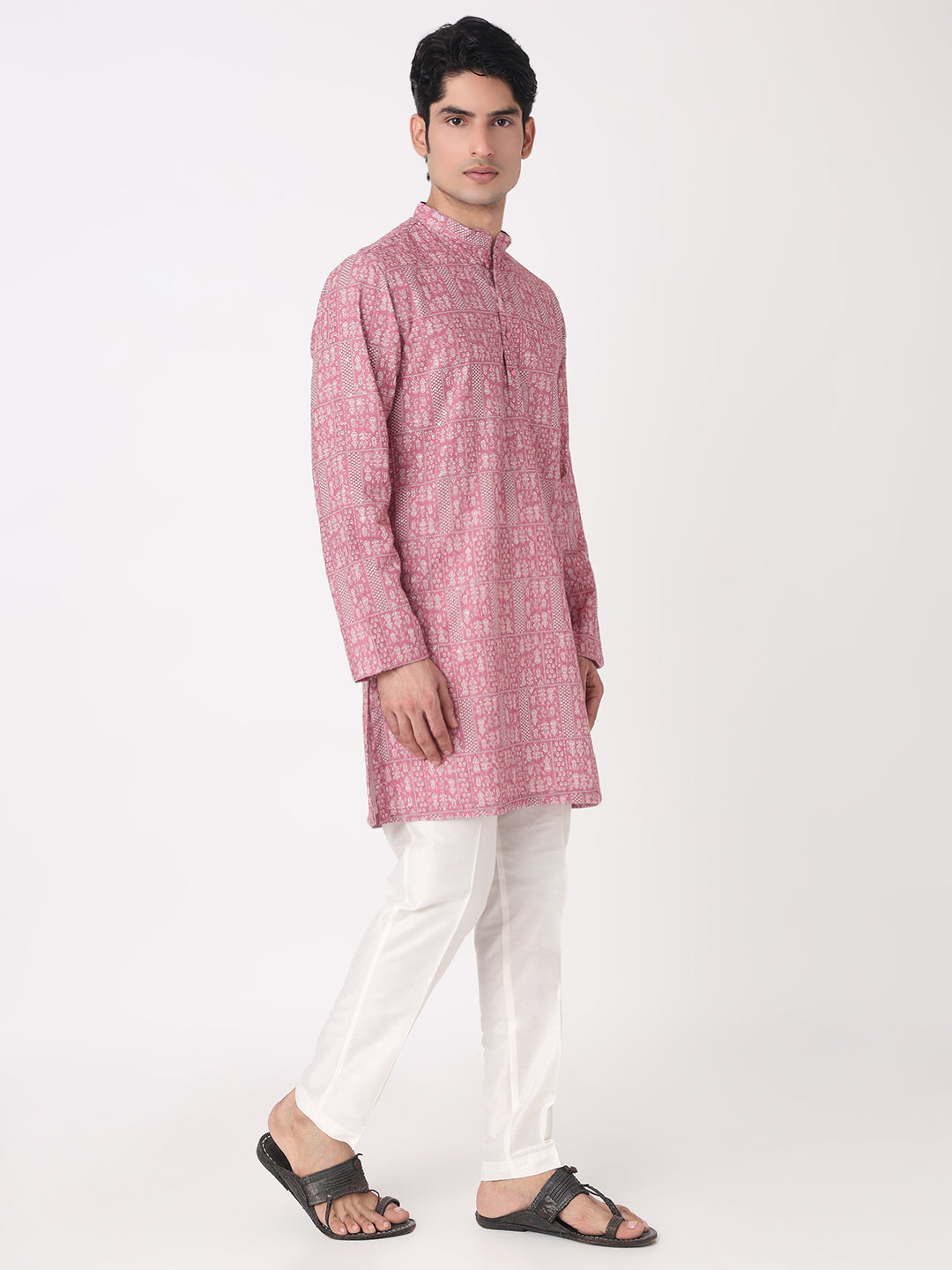 Digital Schiffli Straight Long Kurta