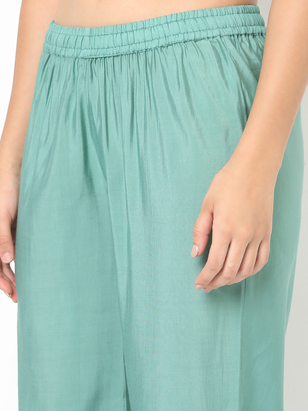Straight Fit Embroidered V-Neck Kurta With Pant With Dupatta Set