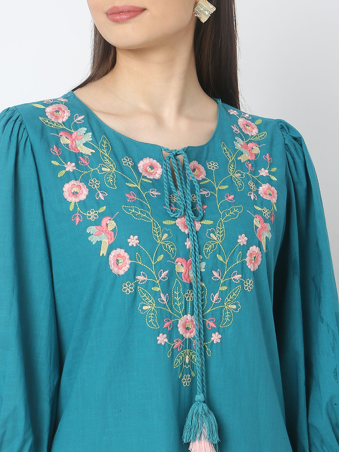 Flare Fit Embroidered Kurta