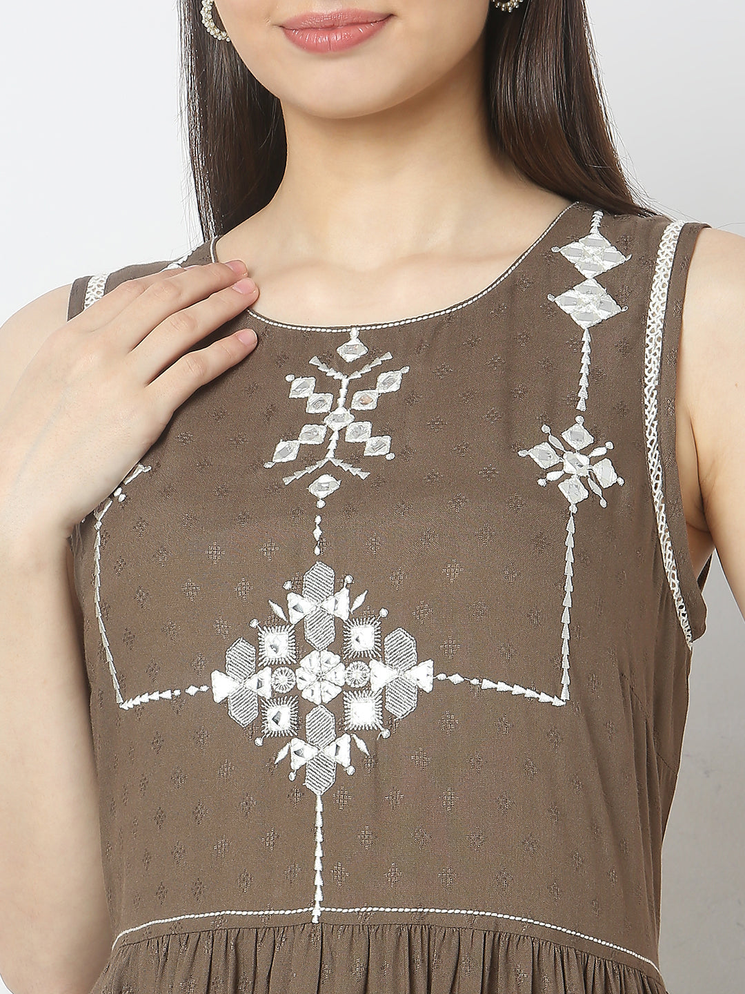 Flare Fit Embroidered Kurta