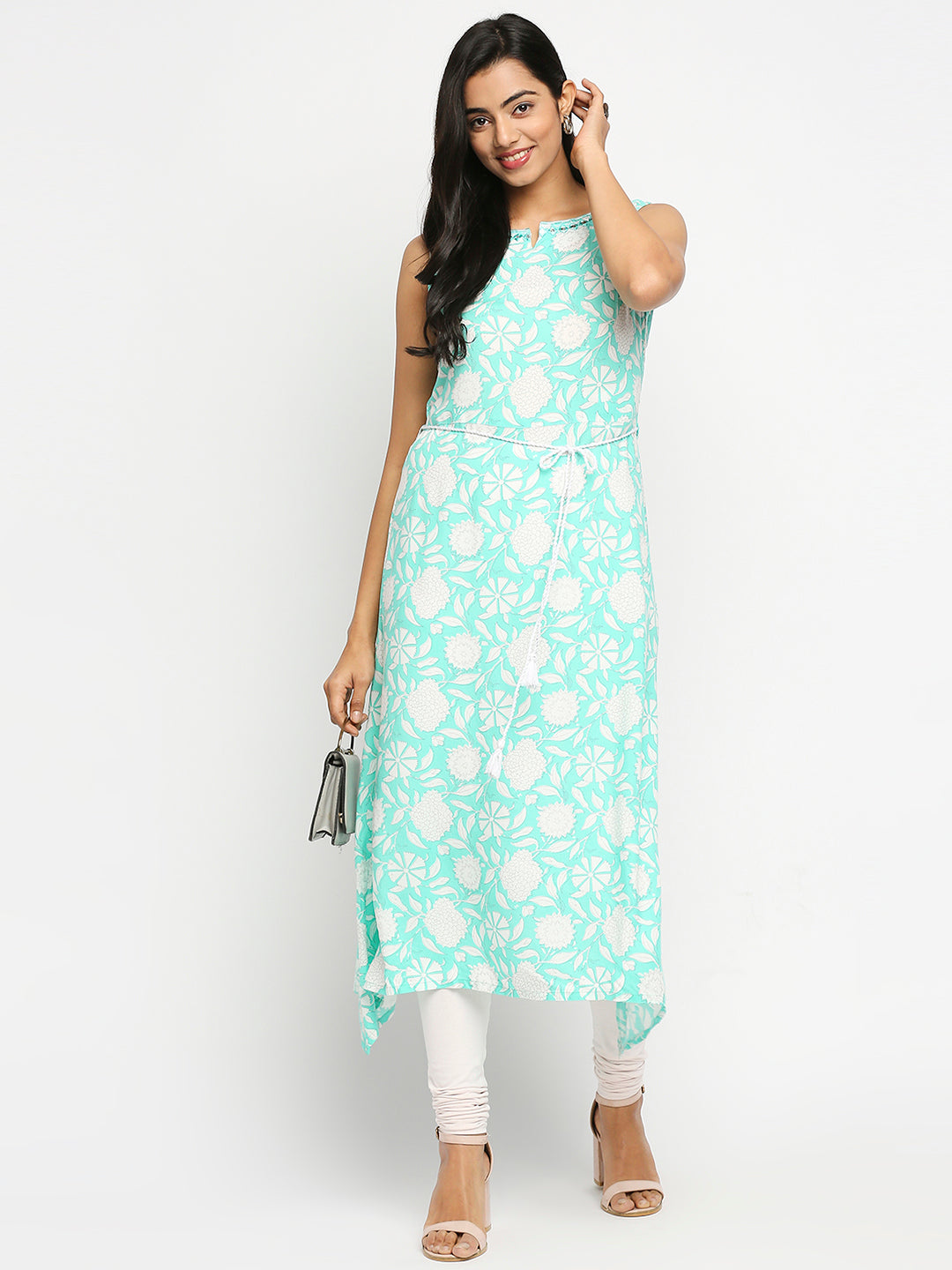 Women's Aqua Rayon Top