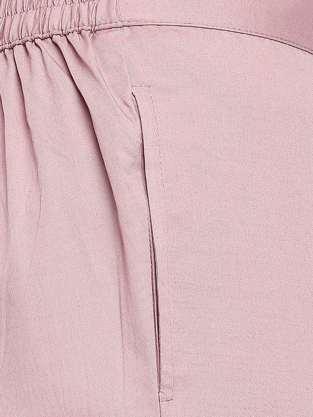 Women's Mauve Cotton Solid Pants