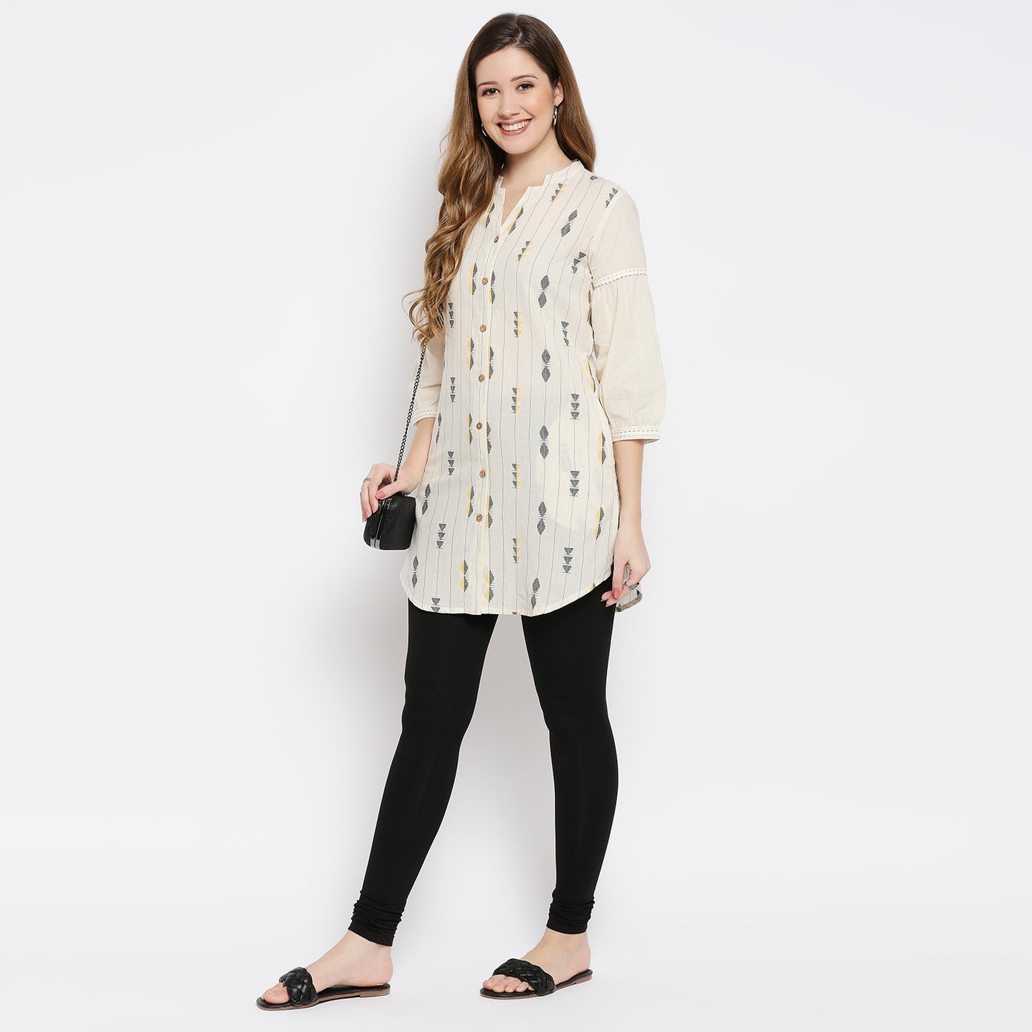 Women Black Cotton Lycra Solid Churidar