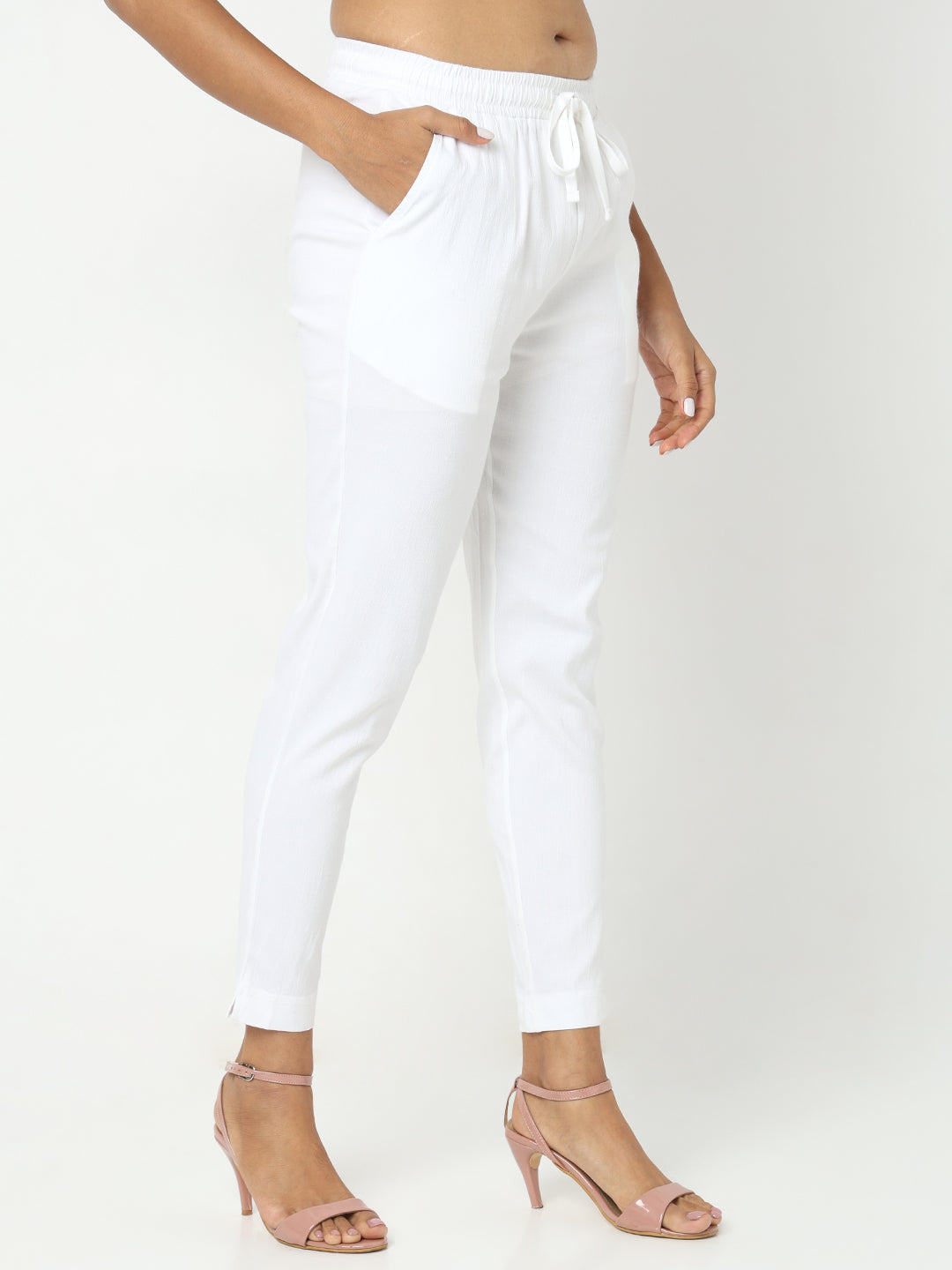 Regular Fit Solid Mid Rise Ethnic Pants