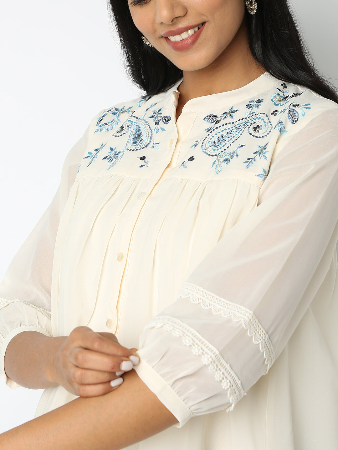 Regular Fit Embroidered Top