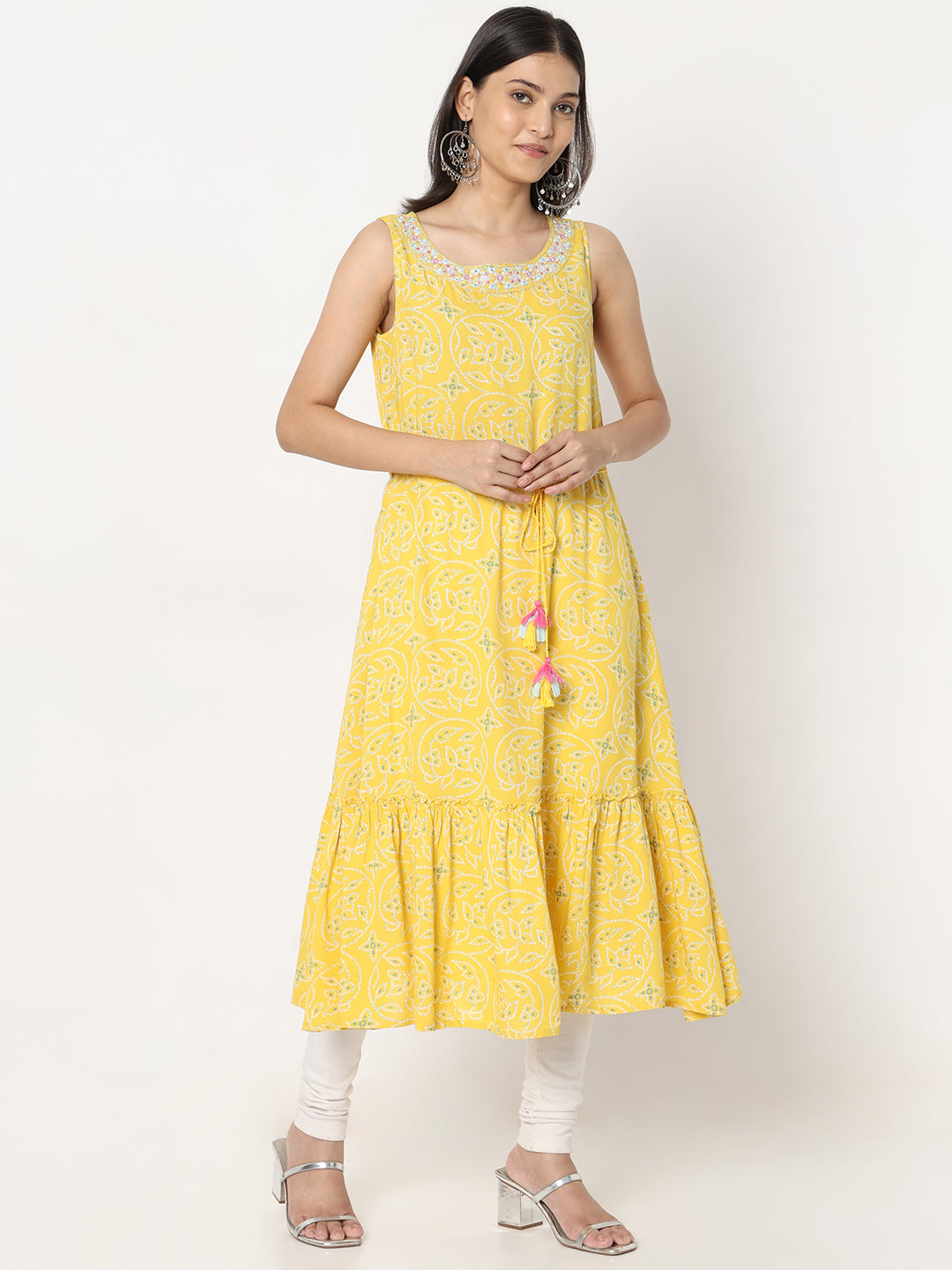 Flare Fit Embroidered Kurta