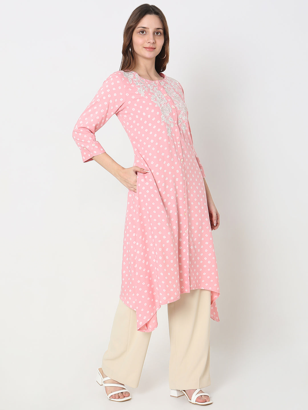 Flare Fit Embellished Kurta
