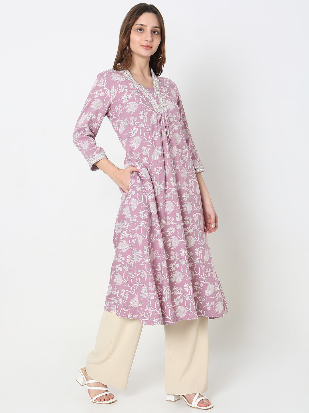 Flare Fit Printed Kurta