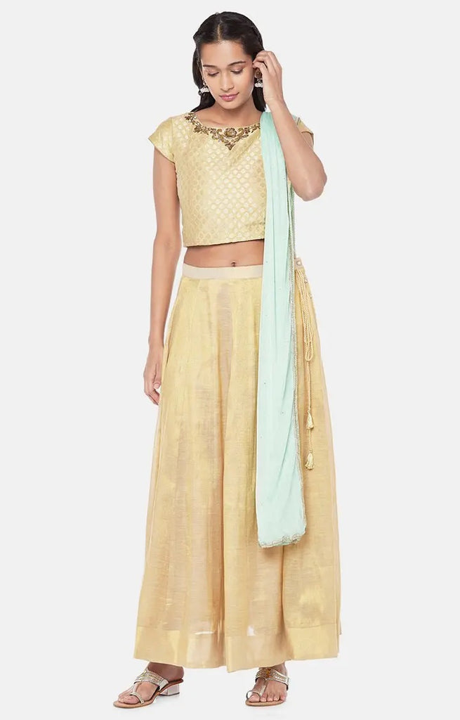 Net Women Sap Green Dupatta