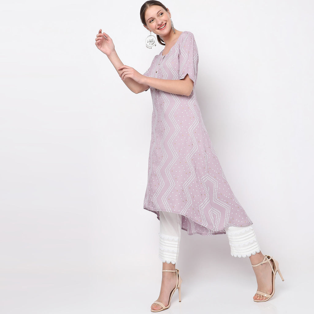 Women Wearing Regular Fit Printed Kurta