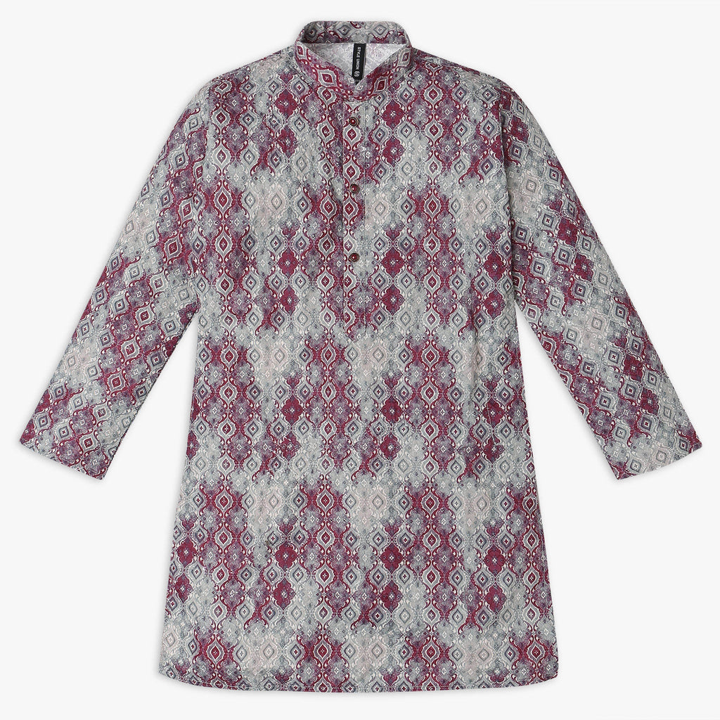 Boys Regular Fit Printed Kurta with Pant Set