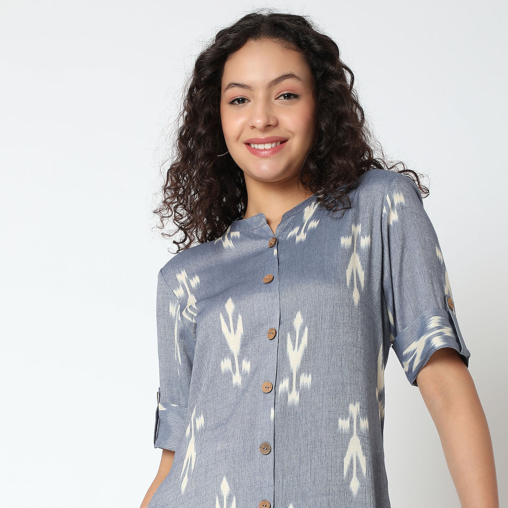 Women Wearing Flare Fit Printed Kurta