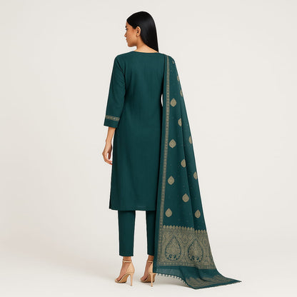 Straight Fit Embellished V-Neck Flash Buy Kurta With Pant With Dupatta Set