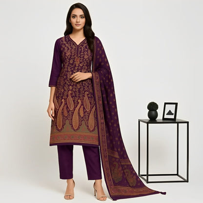 Straight Fit Embellished V-Neck Flash Buy Kurta With Pant With Dupatta Set