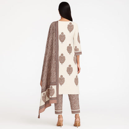 Straight Fit Embellished V-Neck Flash Buy Kurta With Pant With Dupatta Set