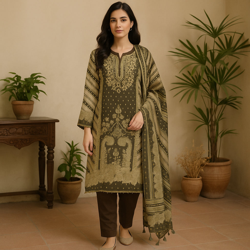 Straight Fit Printed Round Neck Flash Buy Kurta With Pant With Dupatta Set