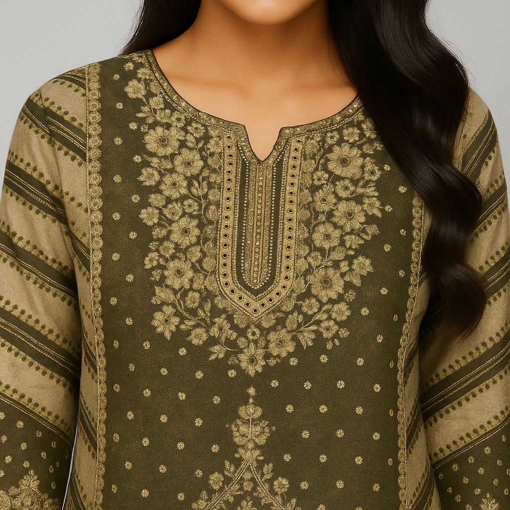 Straight Fit Printed Kurta With Pant With Dupatta Set