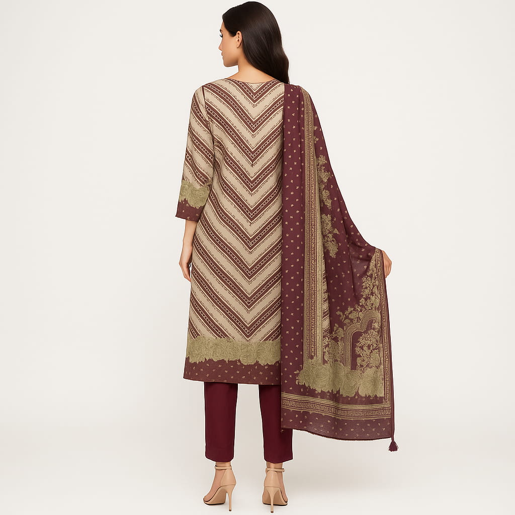 Straight Fit Printed Round Neck Flash Buy Kurta With Pant With Dupatta Set