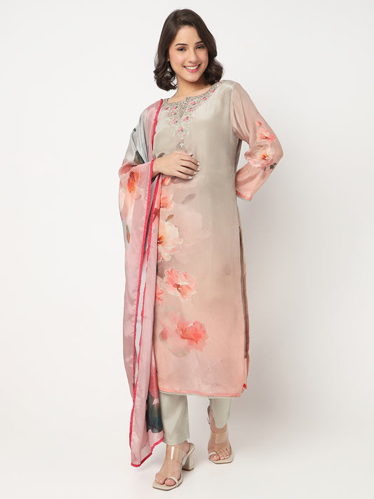Printed Straight Kurta and Pant with Dupatta Set