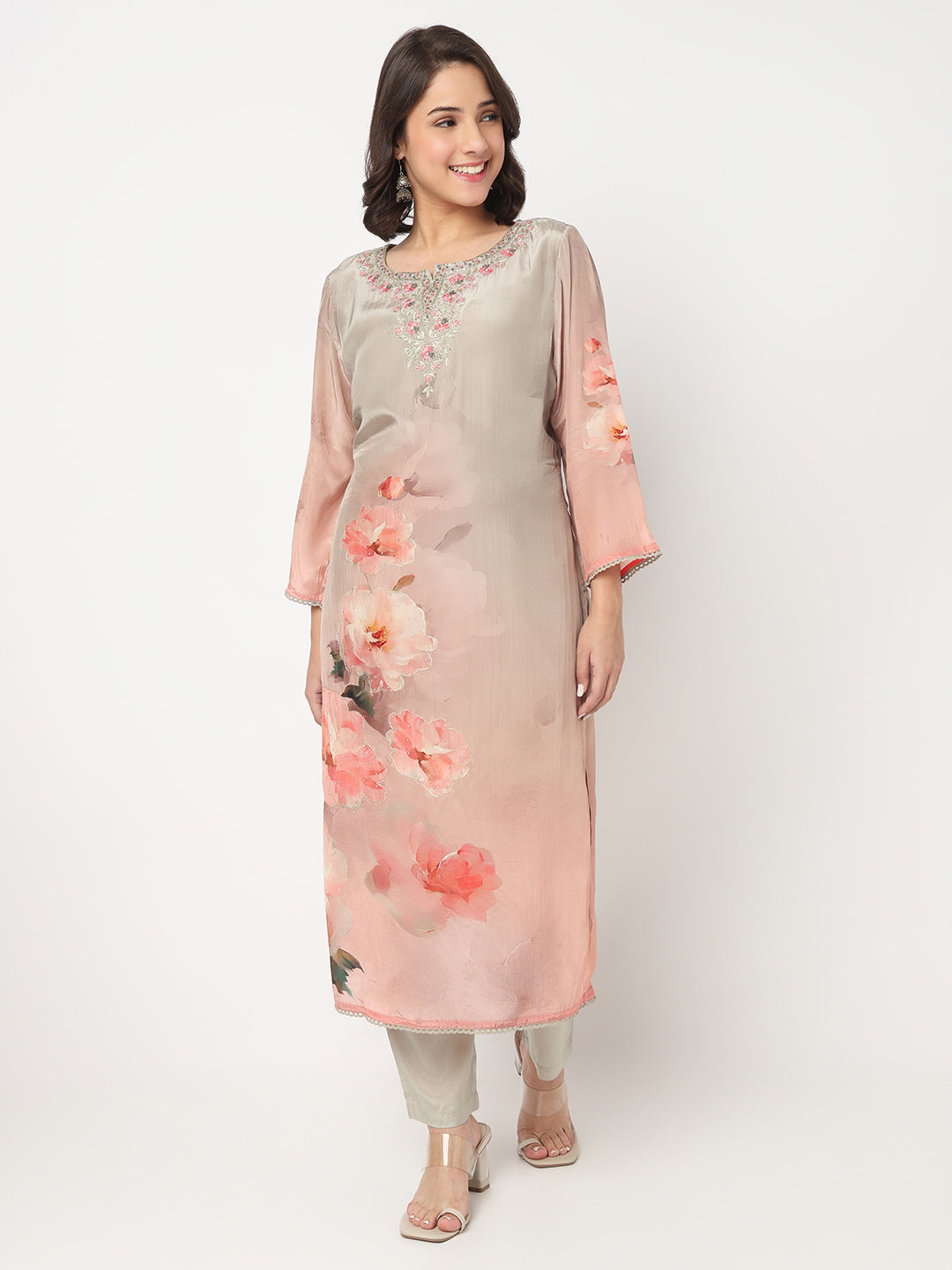 Printed Straight Kurta and Pant with Dupatta Set