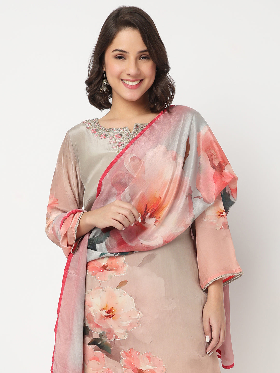Printed Straight Kurta and Pant with Dupatta Set