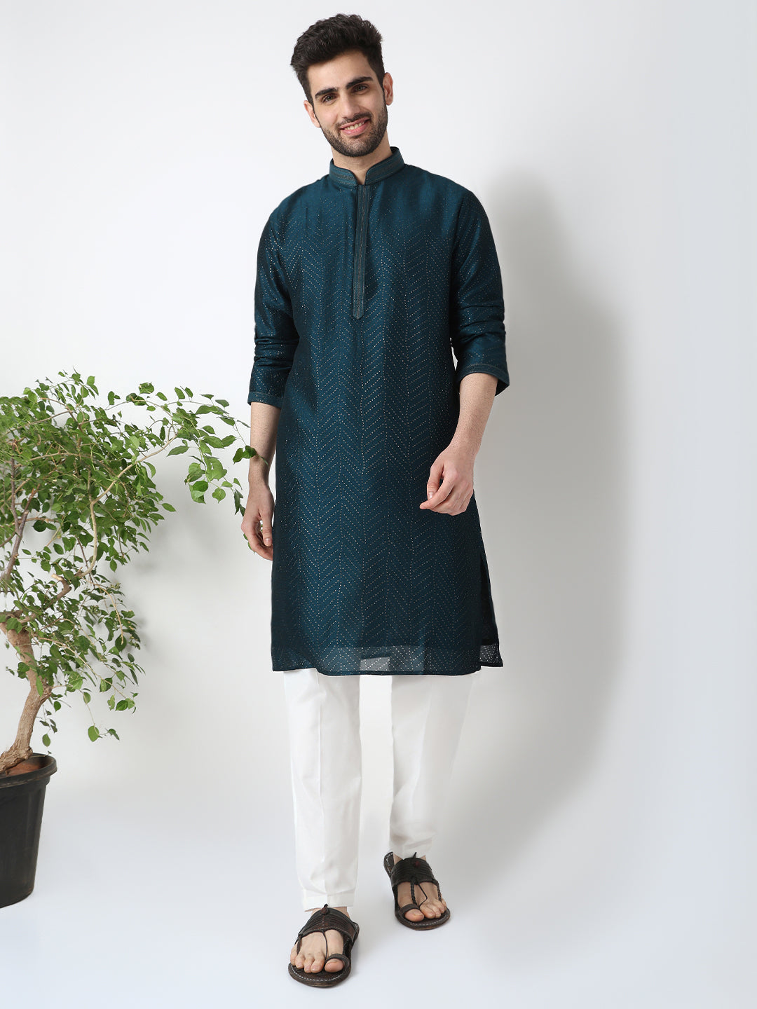 Cut Work Straight Kurta with Pant Set