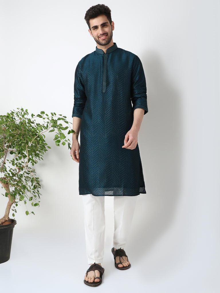 Cut Work Straight Kurta with Pant Set