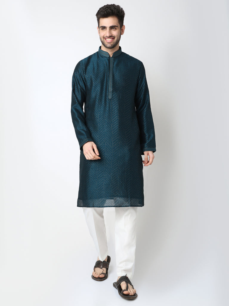 Cut Work Straight Kurta with Pant Set
