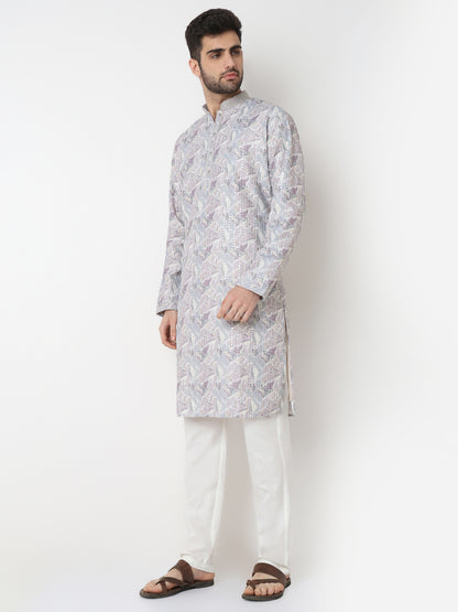 Embellished Straight Kurta with Pant Set