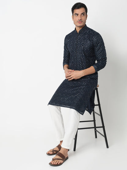 Sequins Straight Kurta With Pant Set