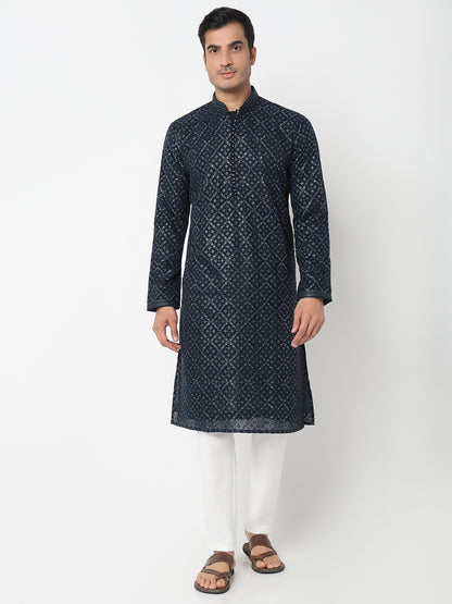 Sequins Straight Kurta With Pant Set