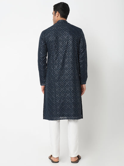Sequins Straight Kurta With Pant Set