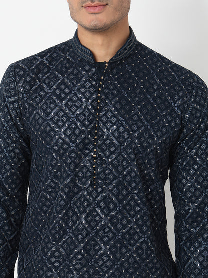 Sequins Straight Kurta With Pant Set
