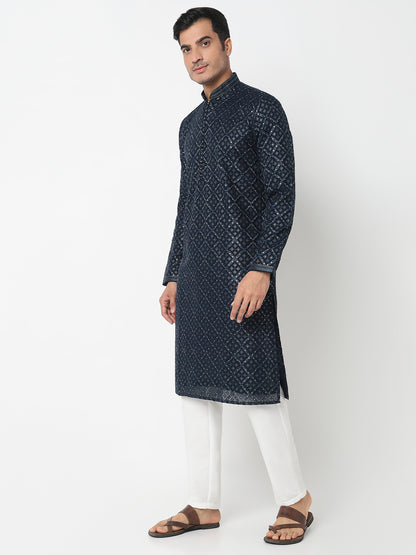 Sequins Straight Kurta With Pant Set