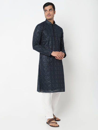 Sequins Straight Kurta With Pant Set