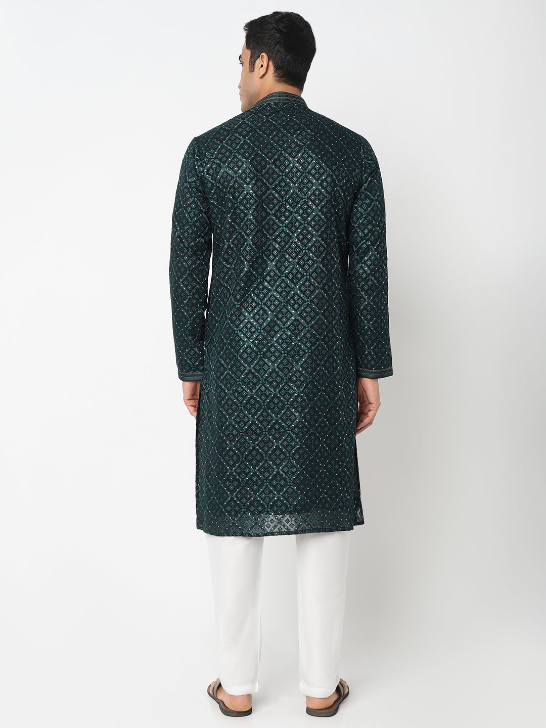 Sequins Straight Kurta With Pant Set