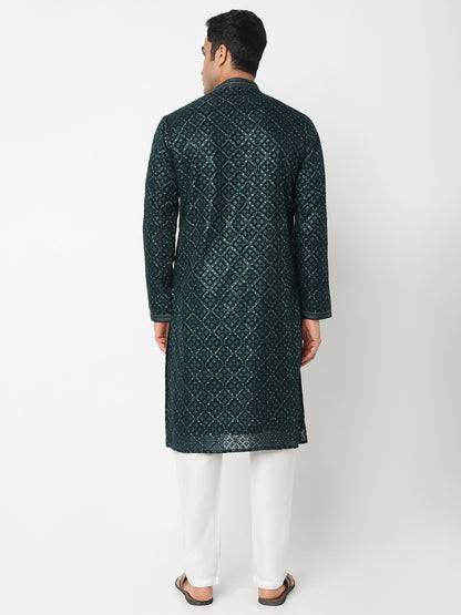 Sequins Straight Kurta With Pant Set
