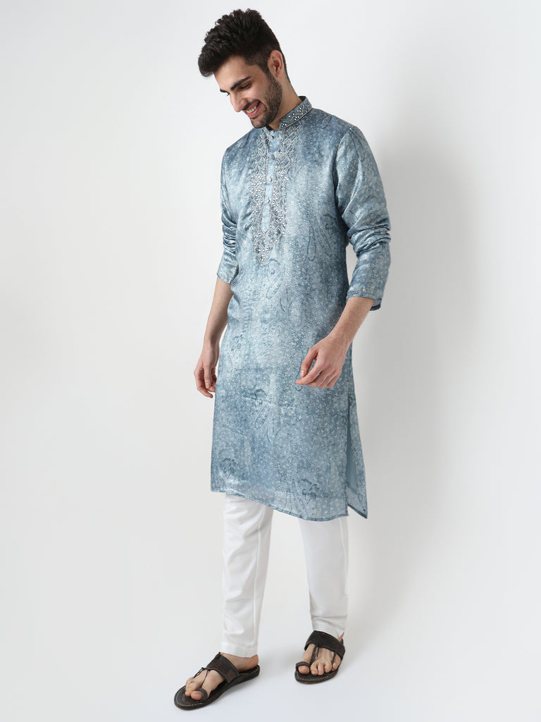 Embellished Straight Kurta with Pant Set