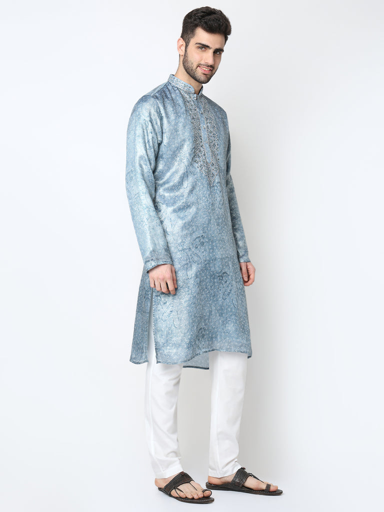 Embellished Straight Kurta with Pant Set