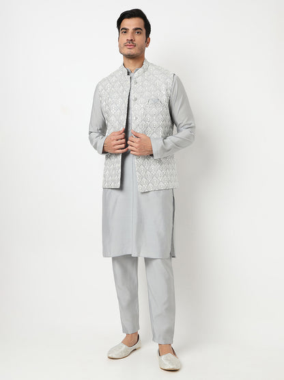Thread Work Straight Kurta With Pant Set